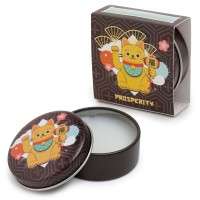 JDM Black Maneki Neko Lucky Cat Moisturising Lip Balm in a Tin - Apple