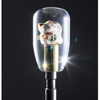 Maneki Neko Clear Red Lucky Cat With Fish 90mm Shift Knob