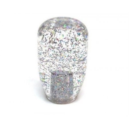 JDM 90mm Clear Silver/Rainbow Glitter 12x1.25 Shift Knob 