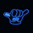 Japanese Glowing Sticker Bye Bye Hand 'Good' - Battery Operated Blue Illumination
