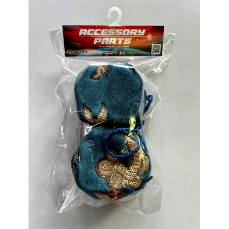 JDM Air Spencer Can Blue Kinkazan Fabric Holder x2 - JDM Car Truck Decoration