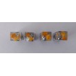 JDM Suichuuka Tyre Valve Cap Set - Clear Bubble With Yellow Dried Flowers