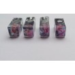 JDM Suichuuka Tyre Valve Cap Set - Clear Bubble With Pink Dried Flowers